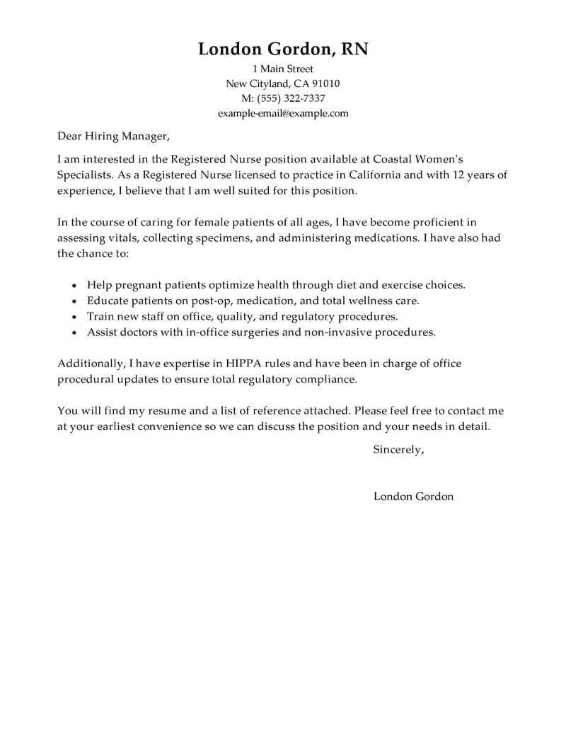 38959 nurse cover letter tips