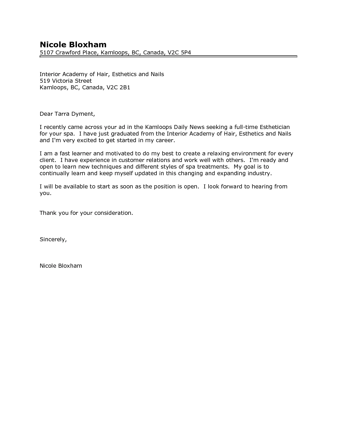 38961 esthetician skills