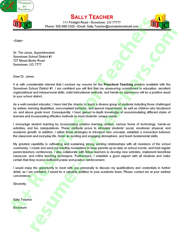 38967 kindergarten teacher resume