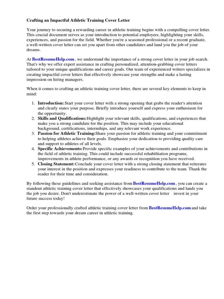 39001 athletic trainer cover letter header