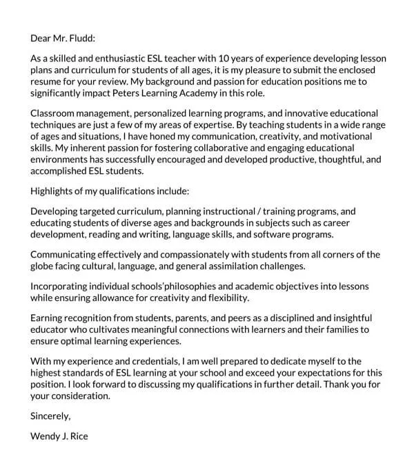 39010 esl teacher cover letter proofread