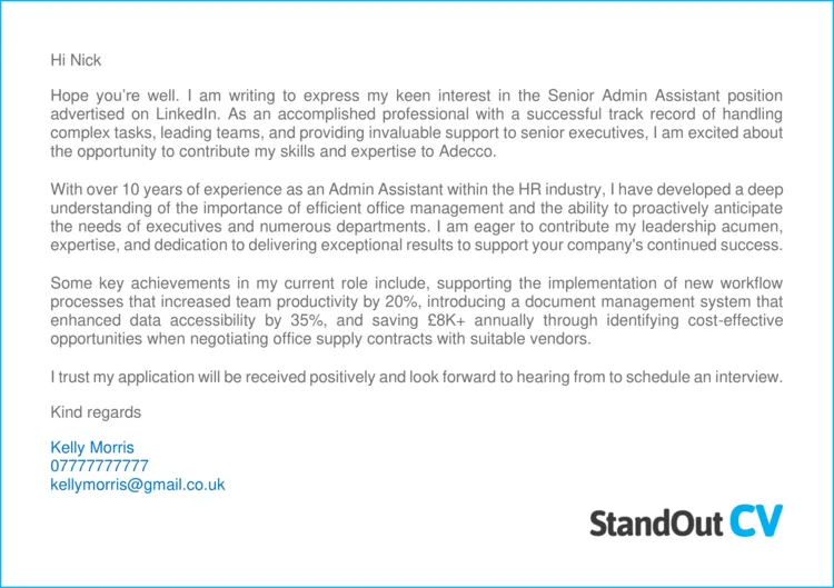 39029 admin assistant cover letter writing