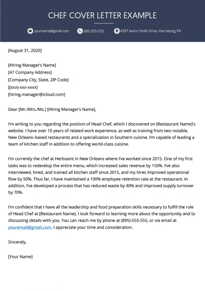 39037 chef cover letter closing