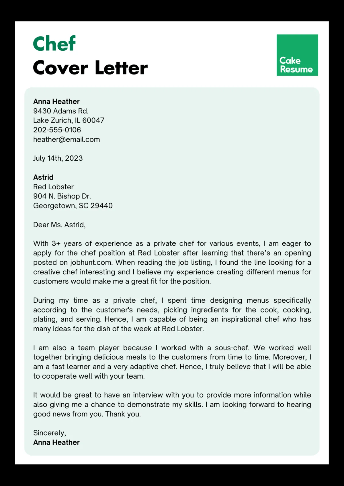 39037 chef cover letter formatting