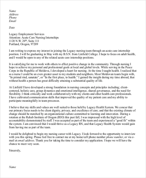 39040 nurse cover letter example 1