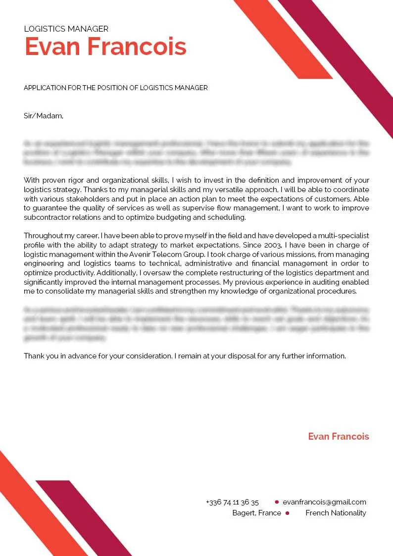 39048 logistics experience