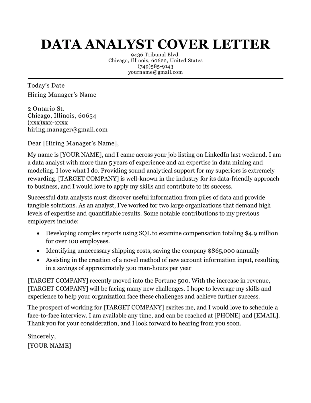 39073 analyst cover letter header