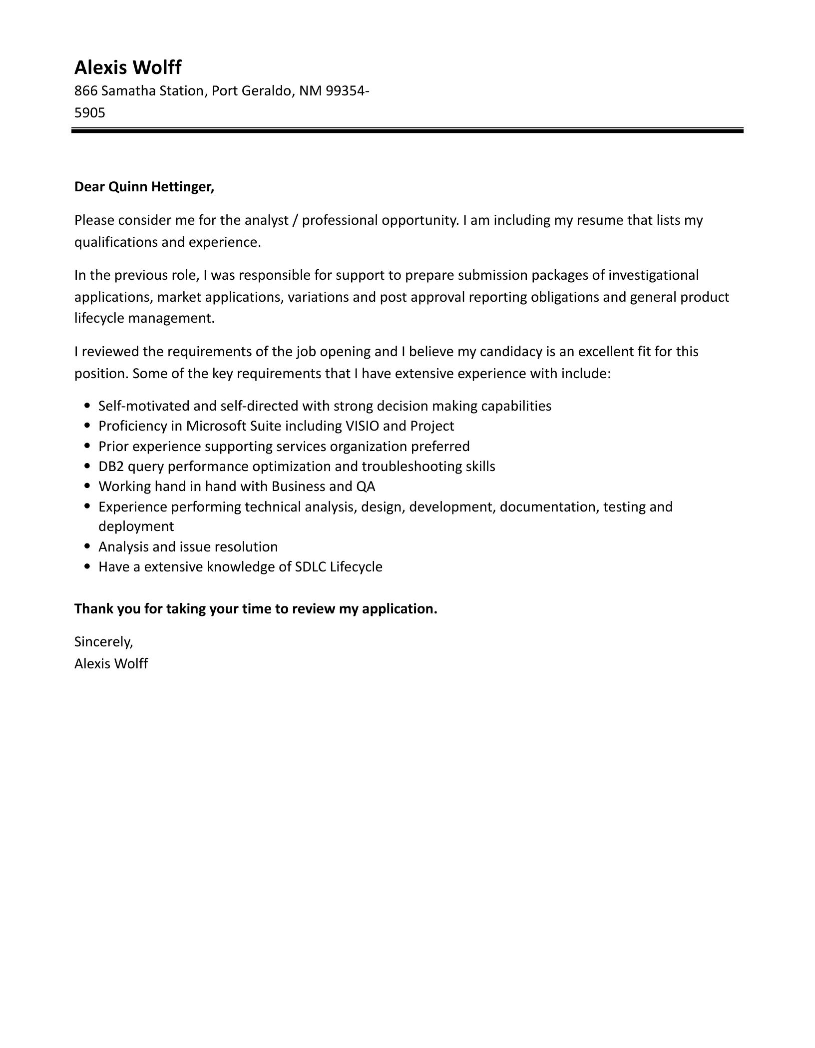 39073 business analyst cover letter