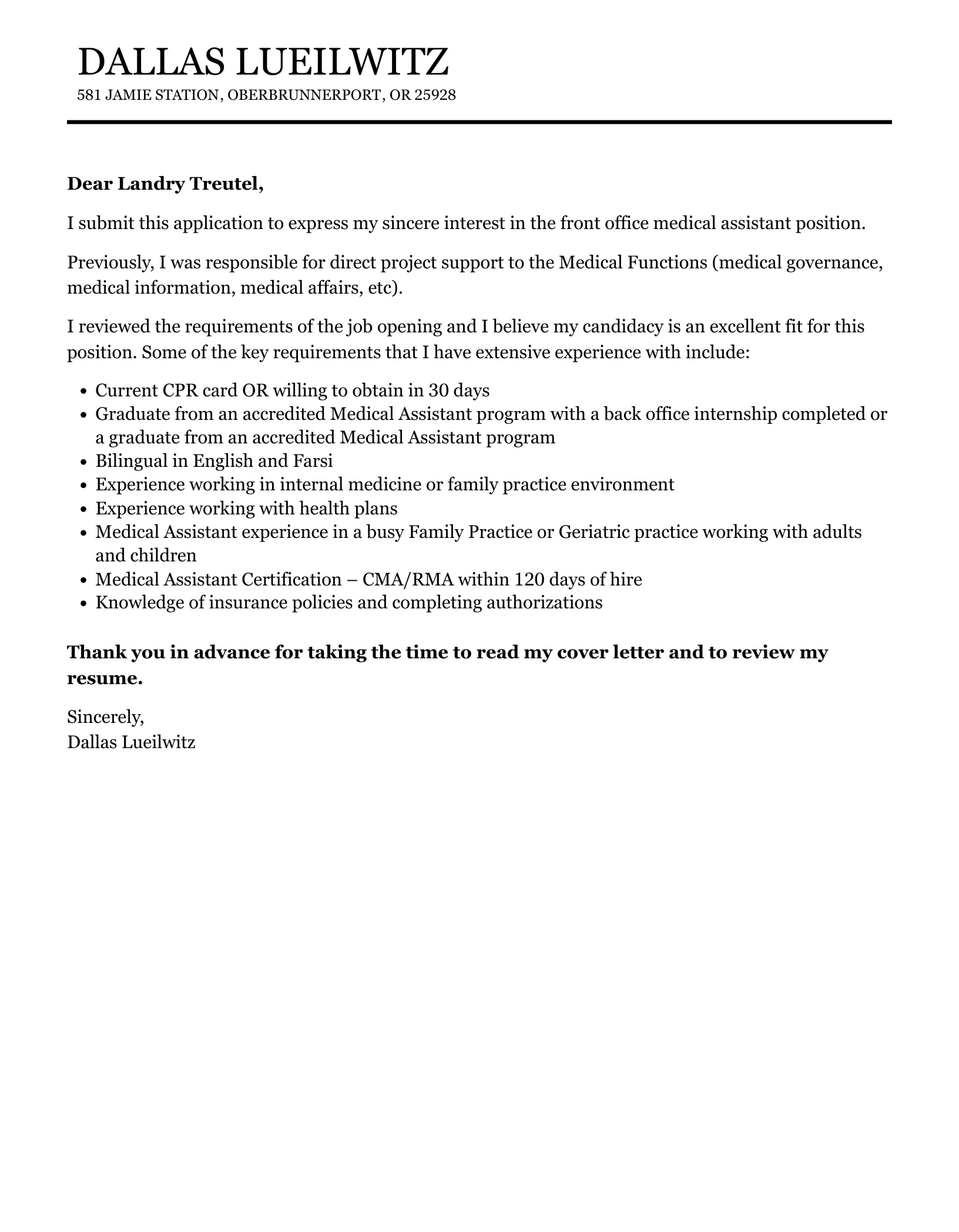 39076 medical front office personal qualities