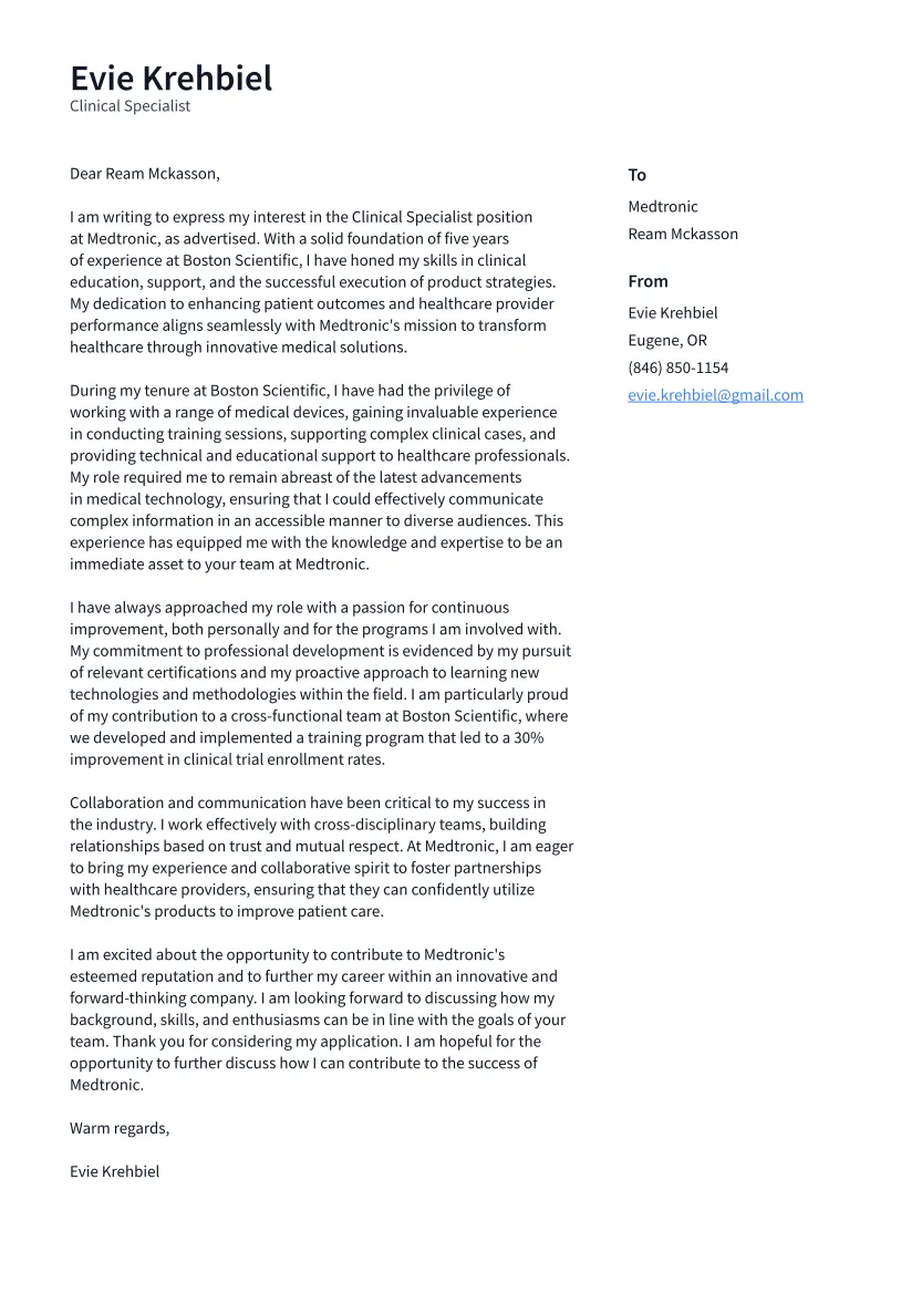 39078 clinical specialist cover letter writing