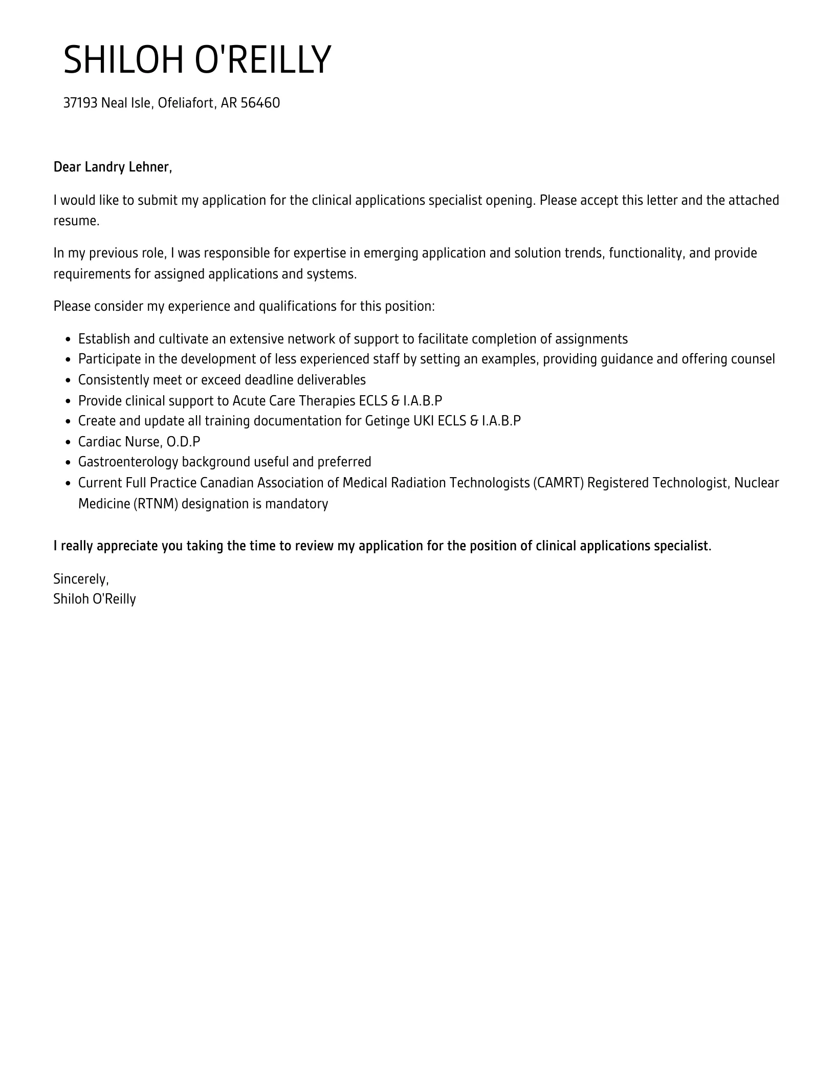 39078 clinical specialist tailoring cover letter