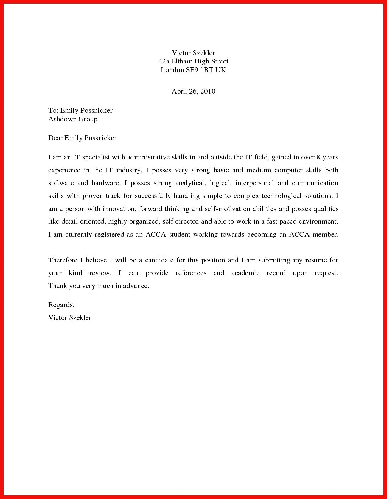 39080 cover letter formatting