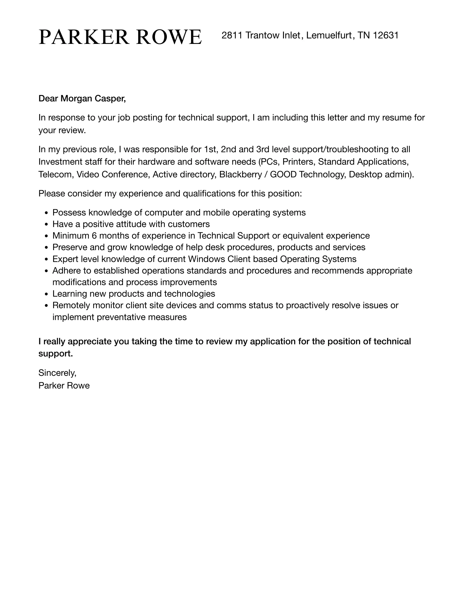 39096 technical support example