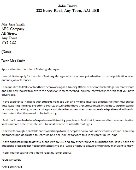 39120 cover letter components