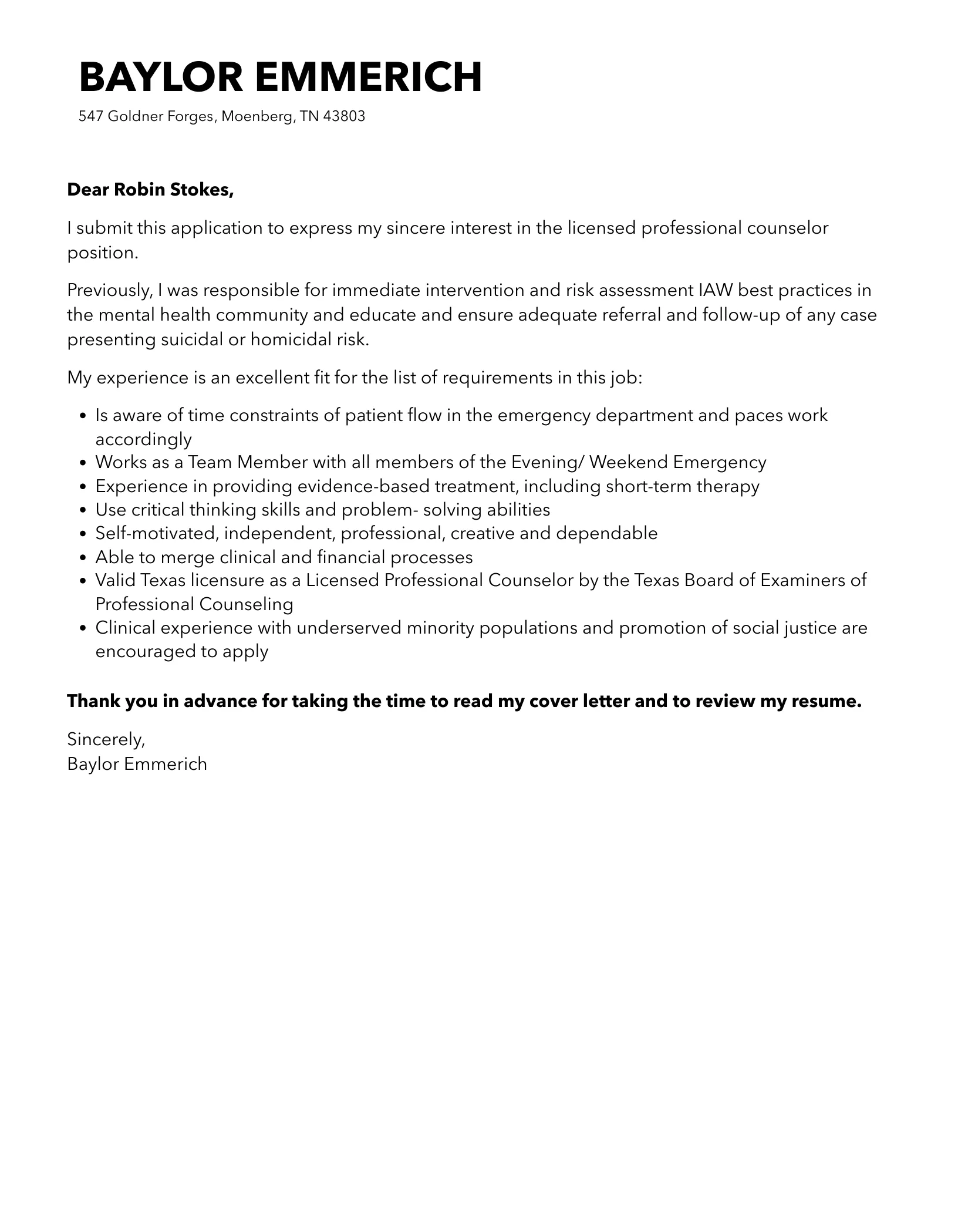 39122 lpc skills experience