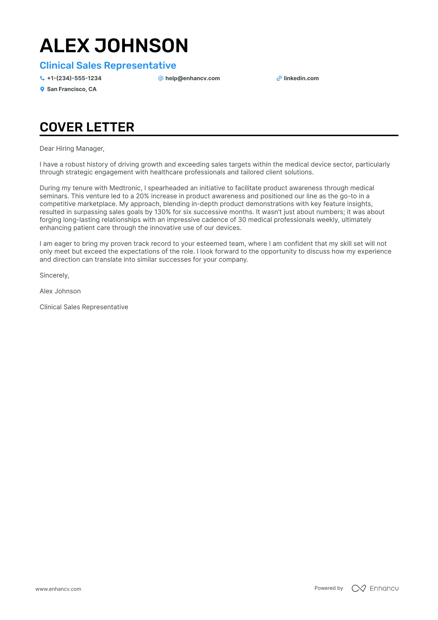 39138 medical sales cover letter skills