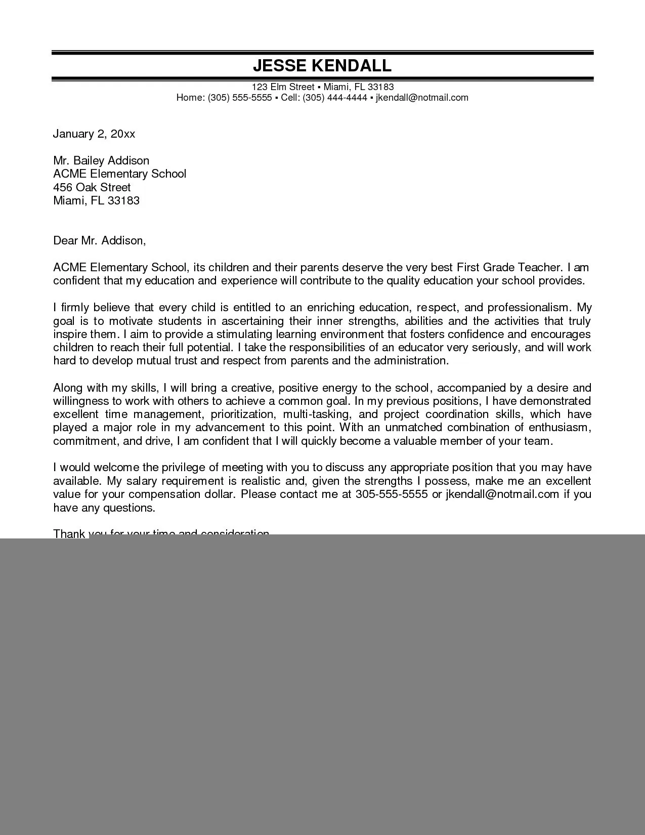 39140 teacher cover letter format