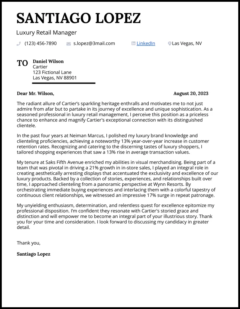 39142 retail cover letter experience