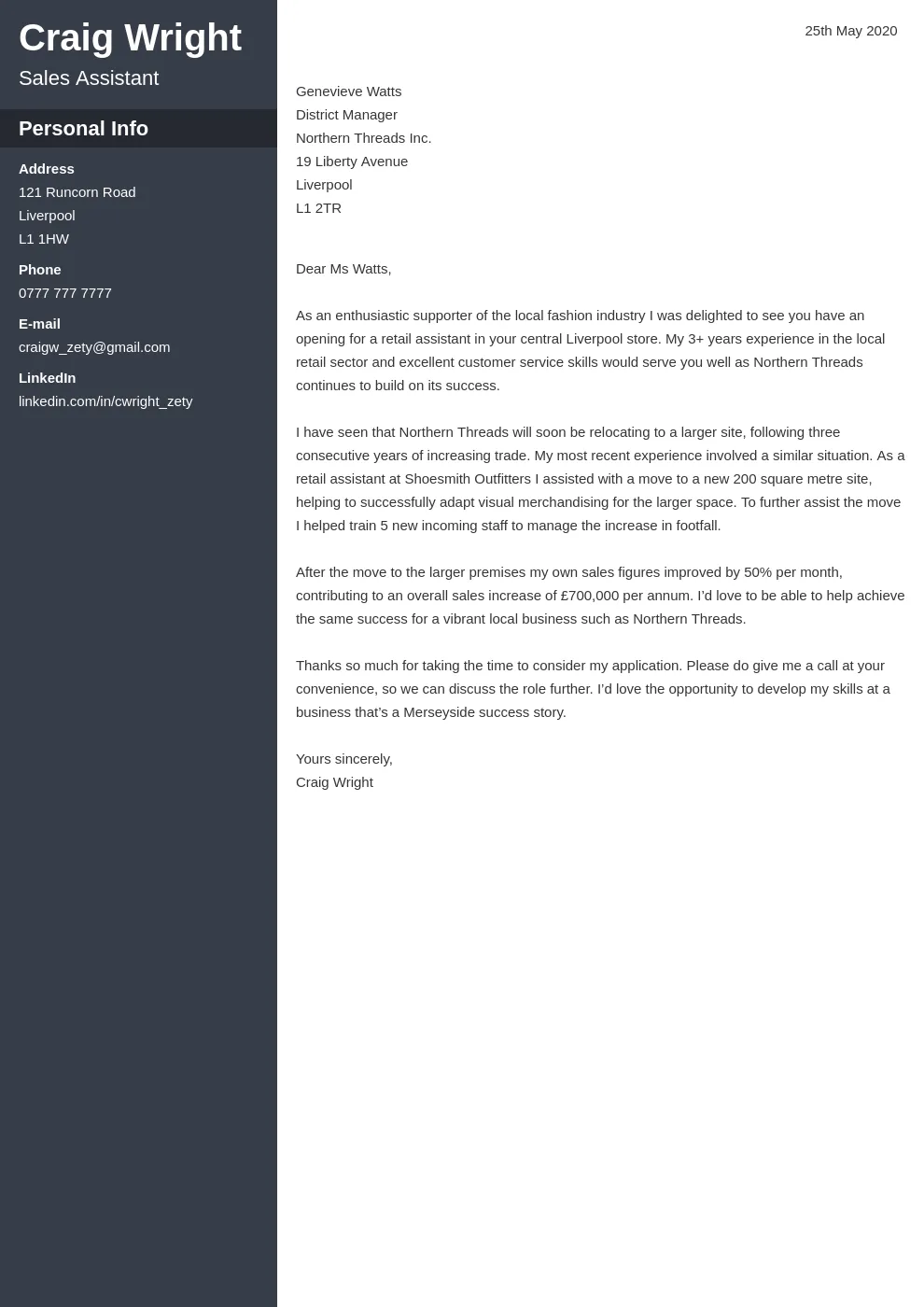 39142 retail cover letter skills