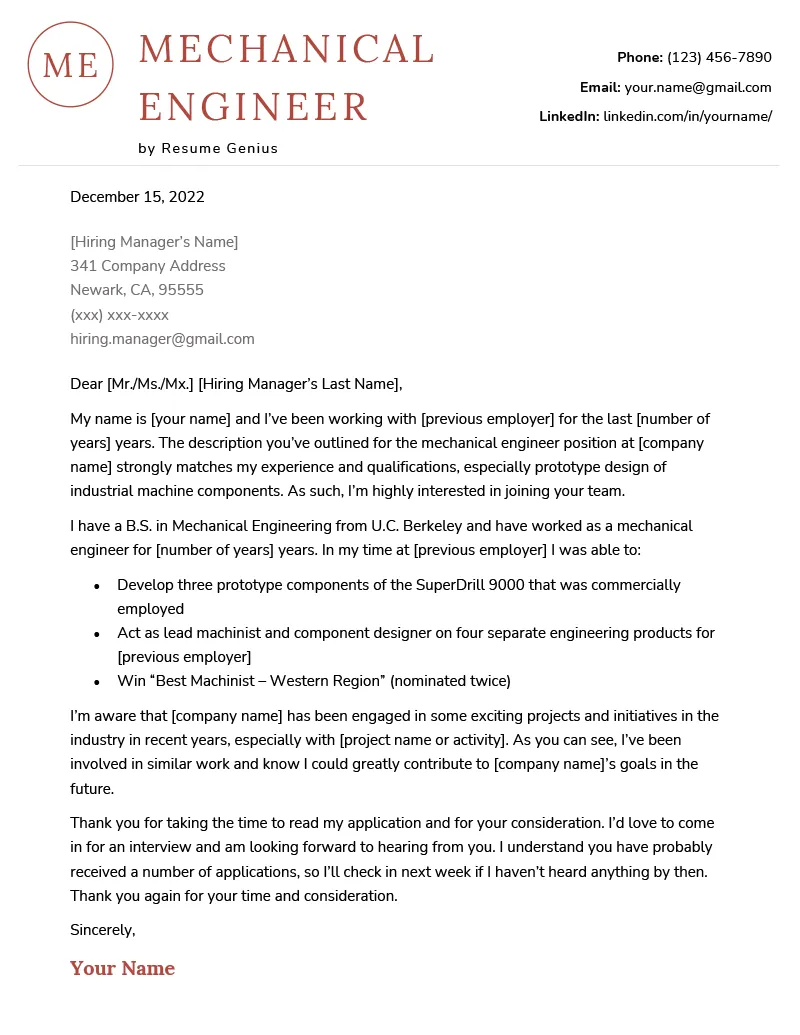 39151 civil engineer cover letter