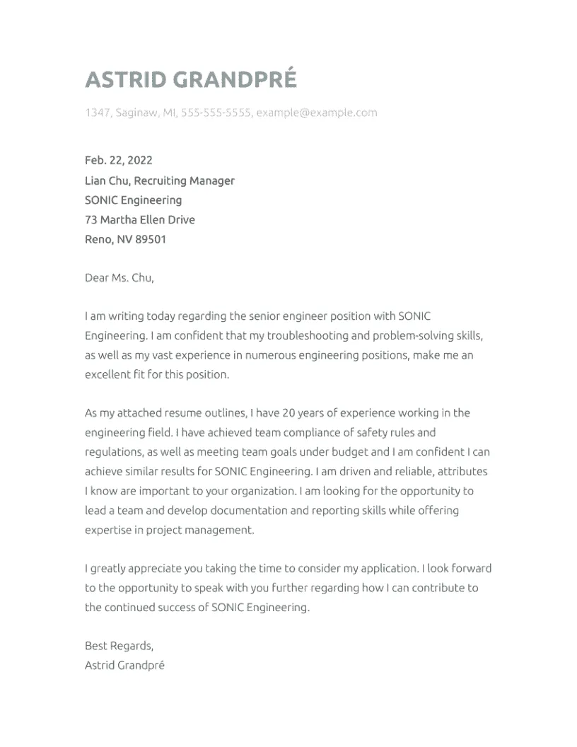 39193 engineering cover letter company