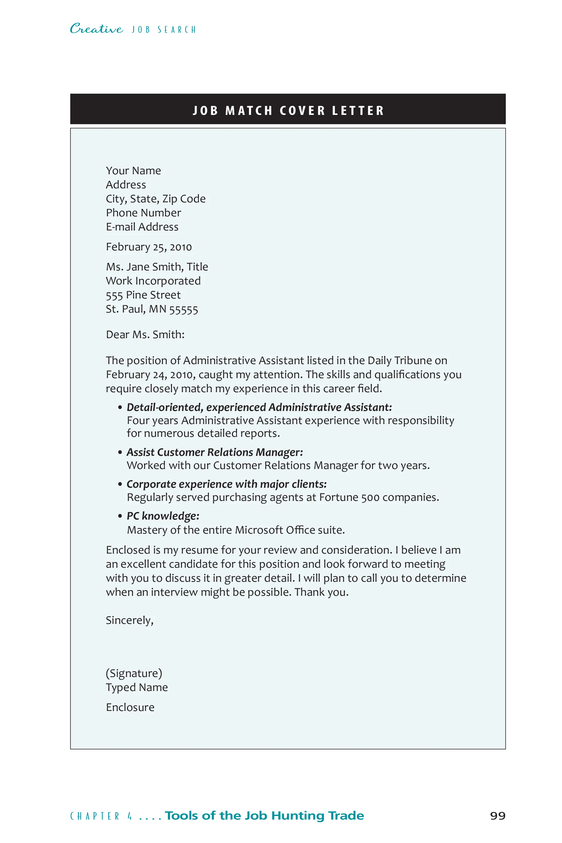 39196 cover letter importance