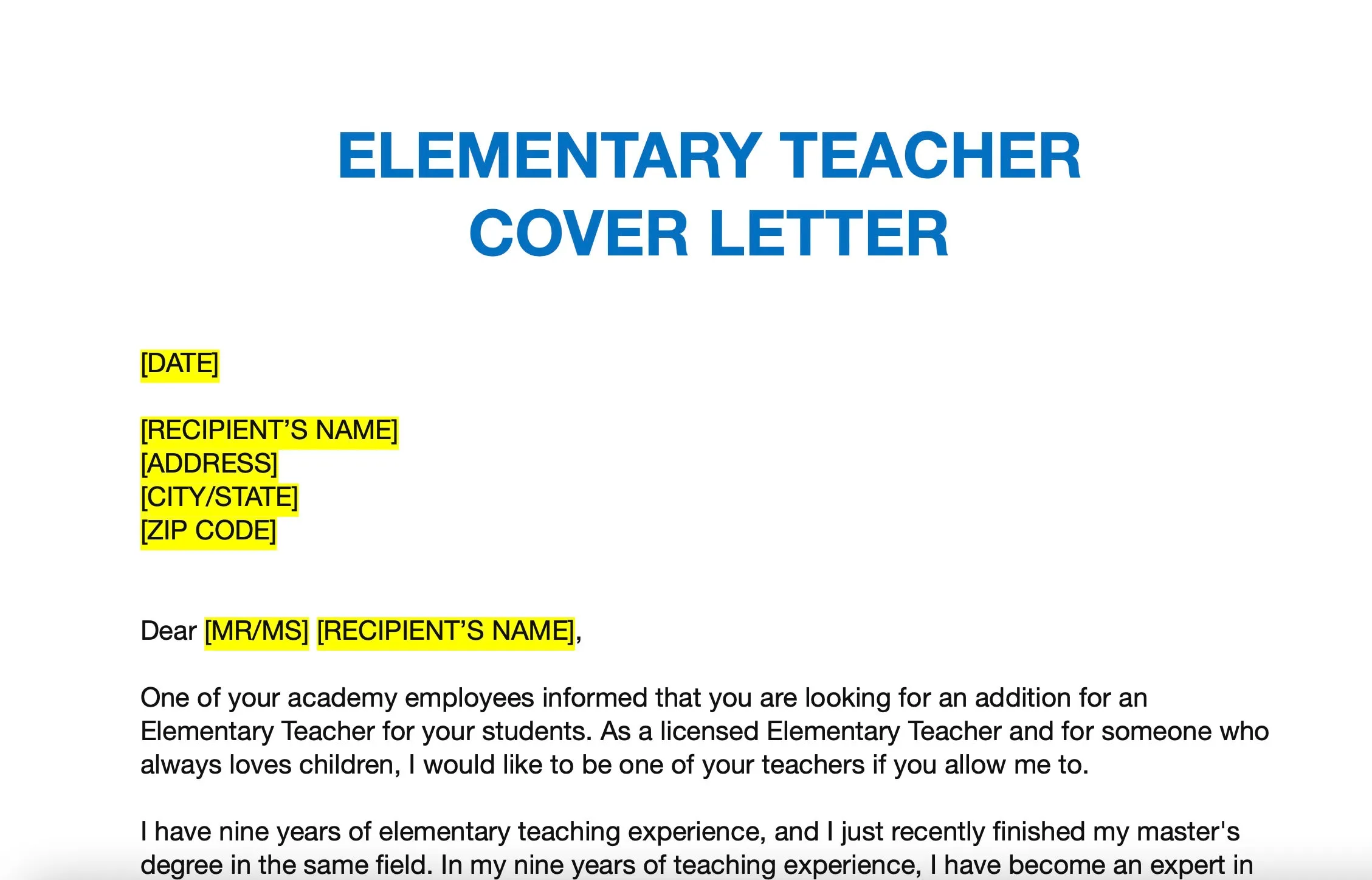 39204 cover letter structure