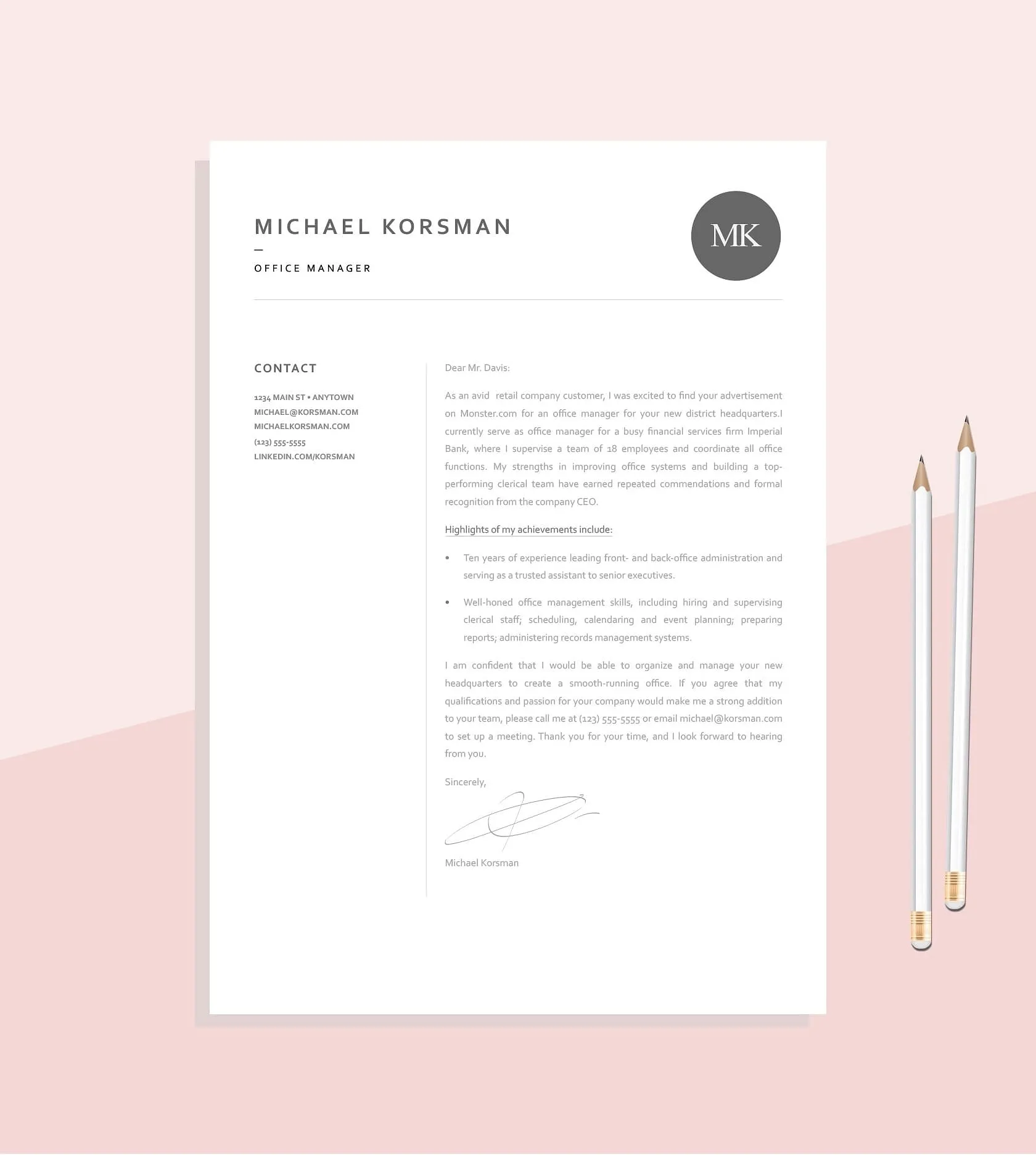 39210 cover letter structure