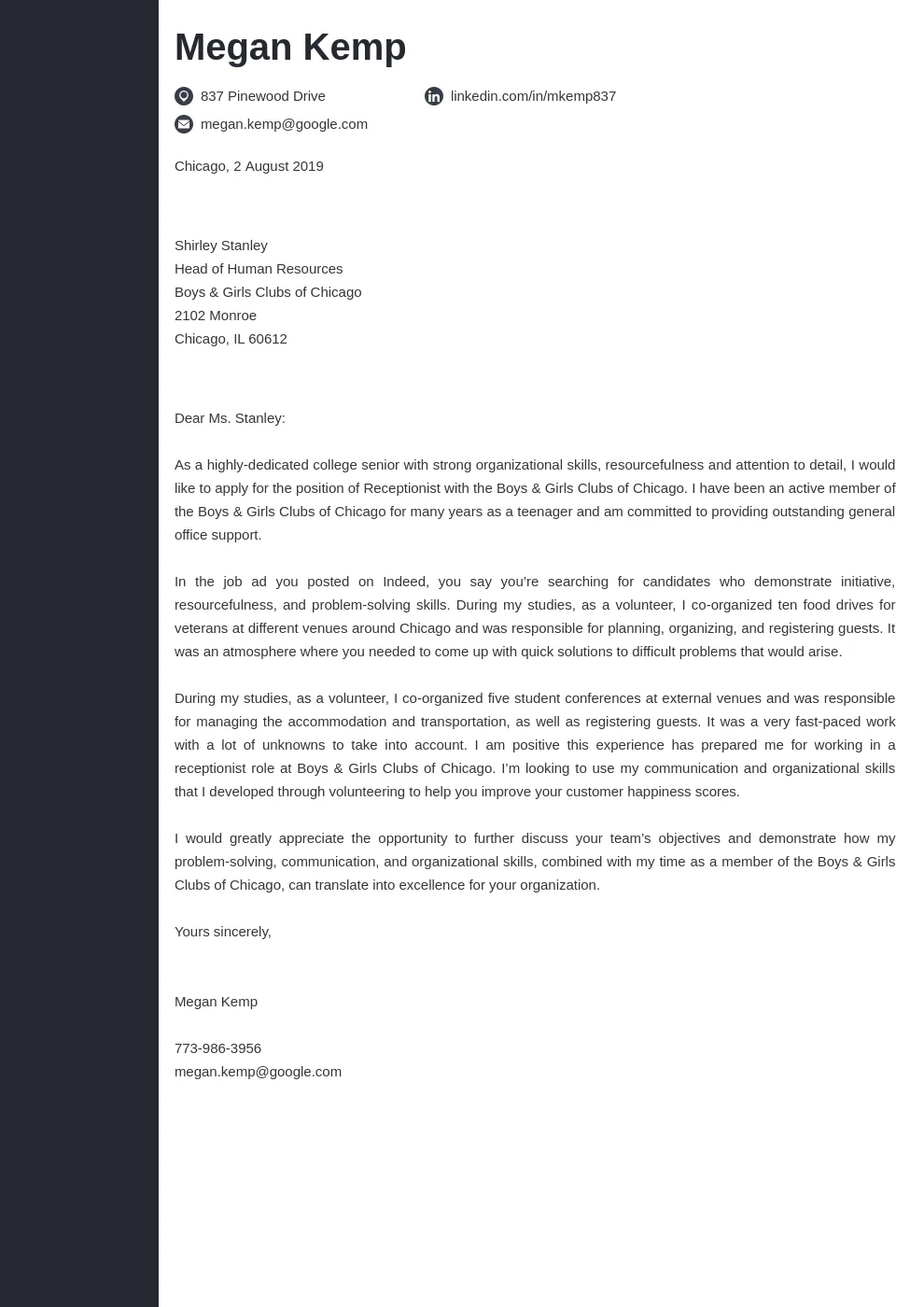 39226 receptionist formatting