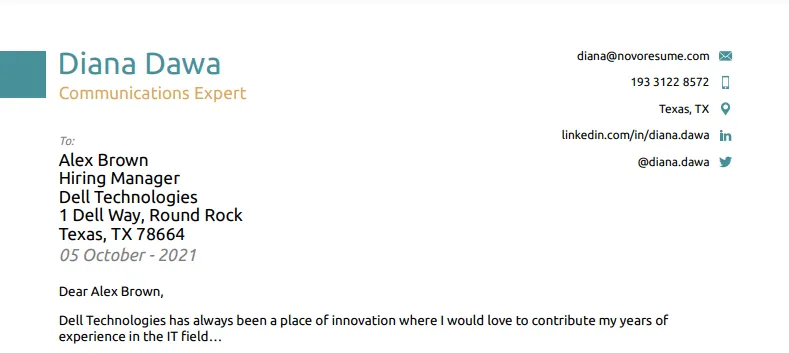 39227 cover letter formatting