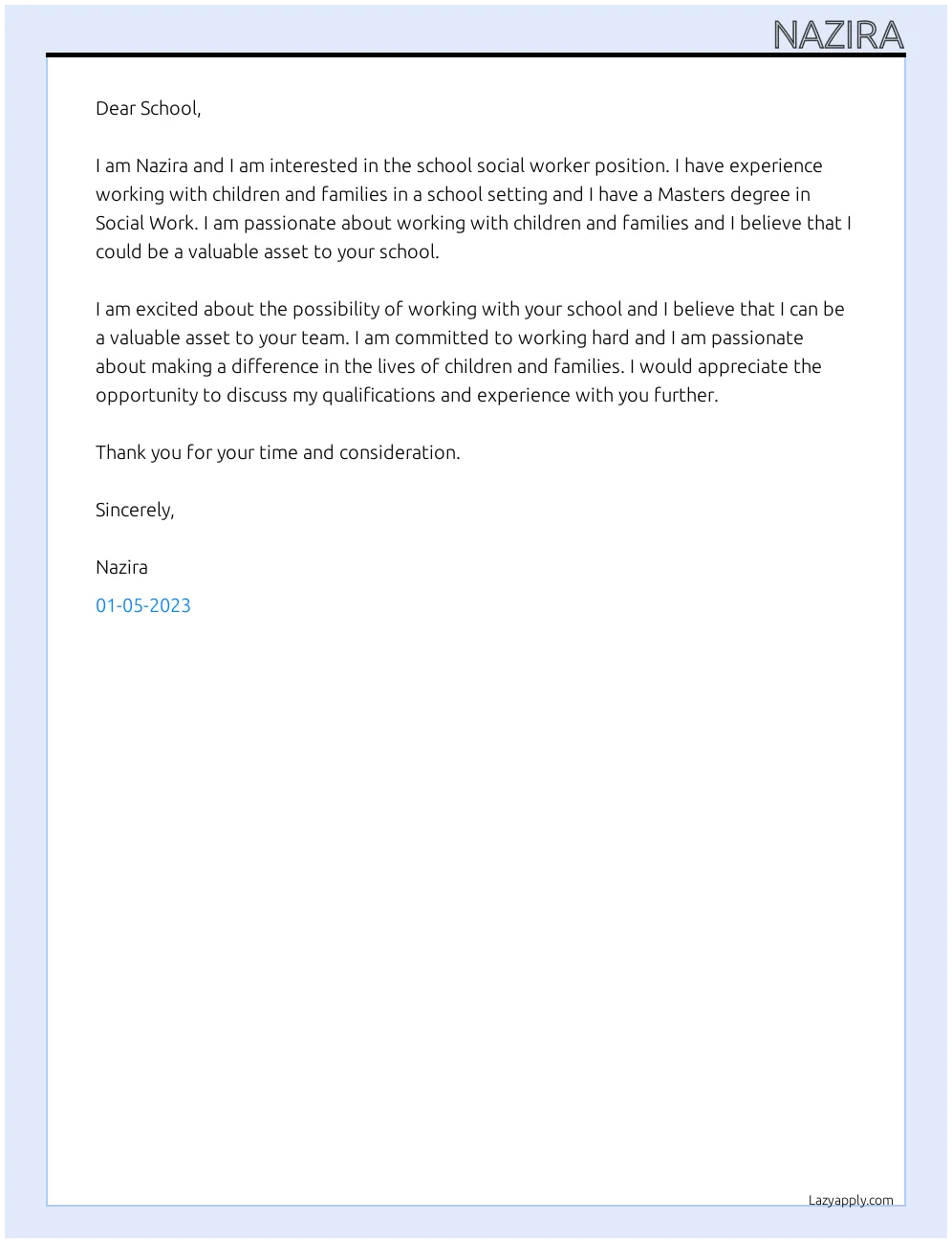 39234 school social worker cover letter skills